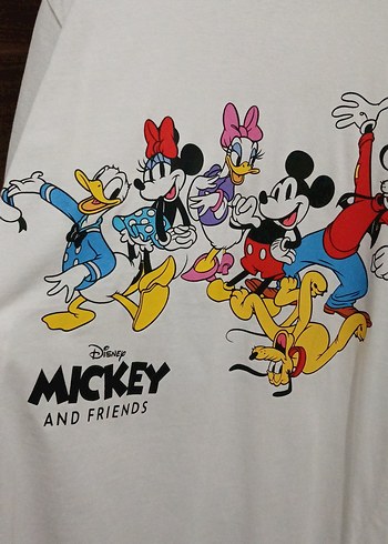 Beyaz Mickey ve Arkadaşları Baskılı Hamile Tişörtü - Görsel 3