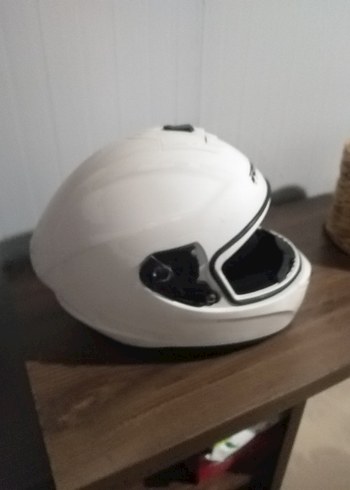 Beyaz Minimalist Motosiklet Kaskı Velcro - Görsel 2