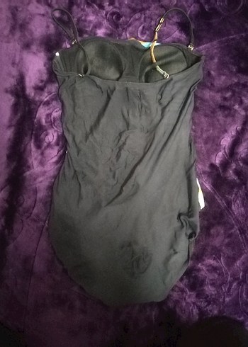 Mavi Bağlama Desenli Drapeli Kadın Mayo - Görsel 2