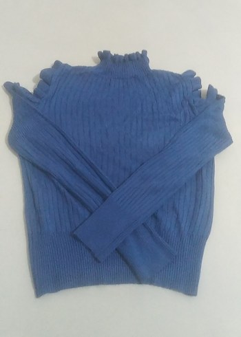 Uzun Kollu Boğazlı Triko Kadın Kazak - Görsel 2