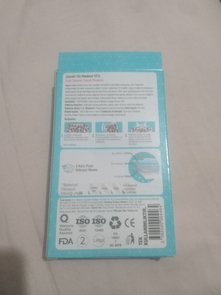 Oritar Desenli Cerrahi Yüz Maskesi 10'lu - Görsel 2