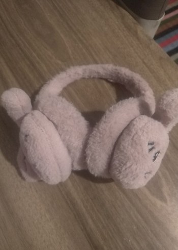 Nakışlı Peluş Pembe Kulaklık - Görsel 3