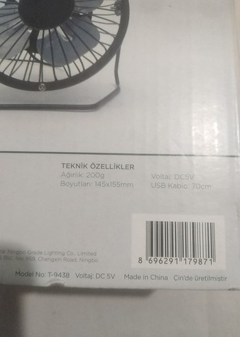 USB masaüstü vantilatör - Görsel 3