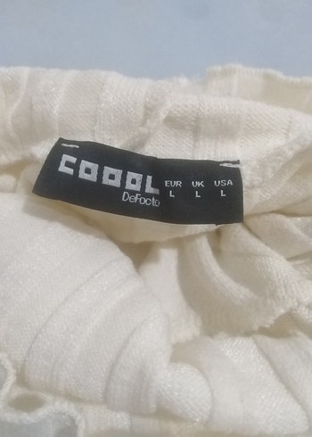 Beyaz Fitilli Boğazlı Kadın Kazak - Görsel 2