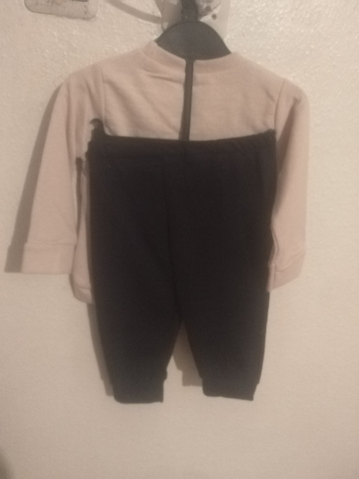 Uzun Kollu Kahverengi Baskılı Bebek Takımı - Görsel 2