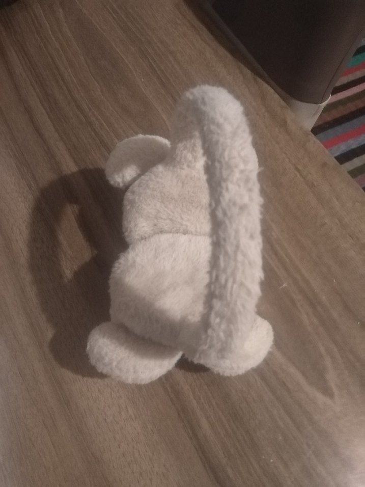 Gri Beyaz Peluş Oyuncak Kulaklık - Görsel 2