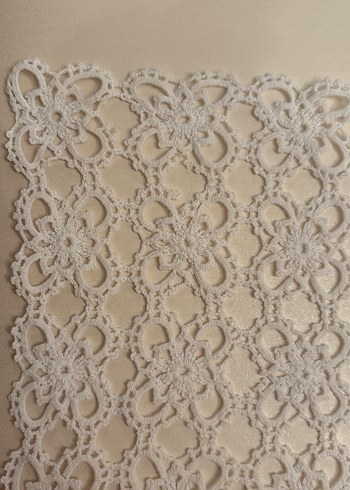 Beyaz El Yapımı Dantel Kare örtü - Görsel 2