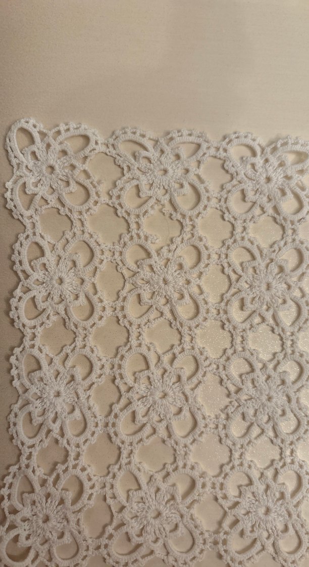 Beyaz El Yapımı Dantel Kare örtü - Görsel 2