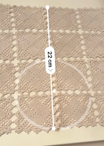 Vintage El Yapımı Krem Renkli Dantel örtü - Görsel 3