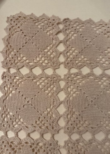 Vintage El Yapımı Krem Renkli Dantel örtü - Görsel 2