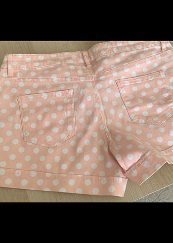 Pembe Puantiyeli Mini Kadın Şort - Görsel 3