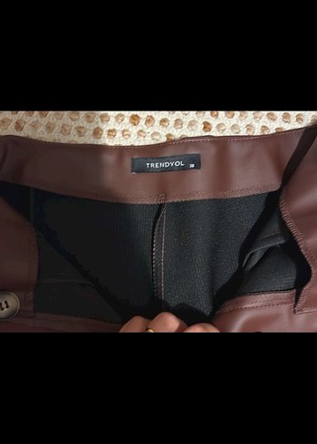 S beden bordo suni deri pantolon - Görsel 6