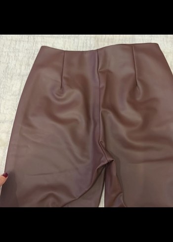 S beden bordo suni deri pantolon - Görsel 5