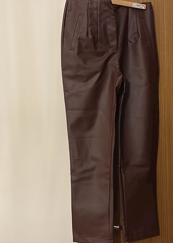 S beden bordo suni deri pantolon - Görsel 2