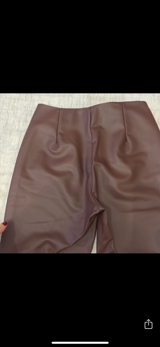 S beden bordo suni deri pantolon - Görsel 5