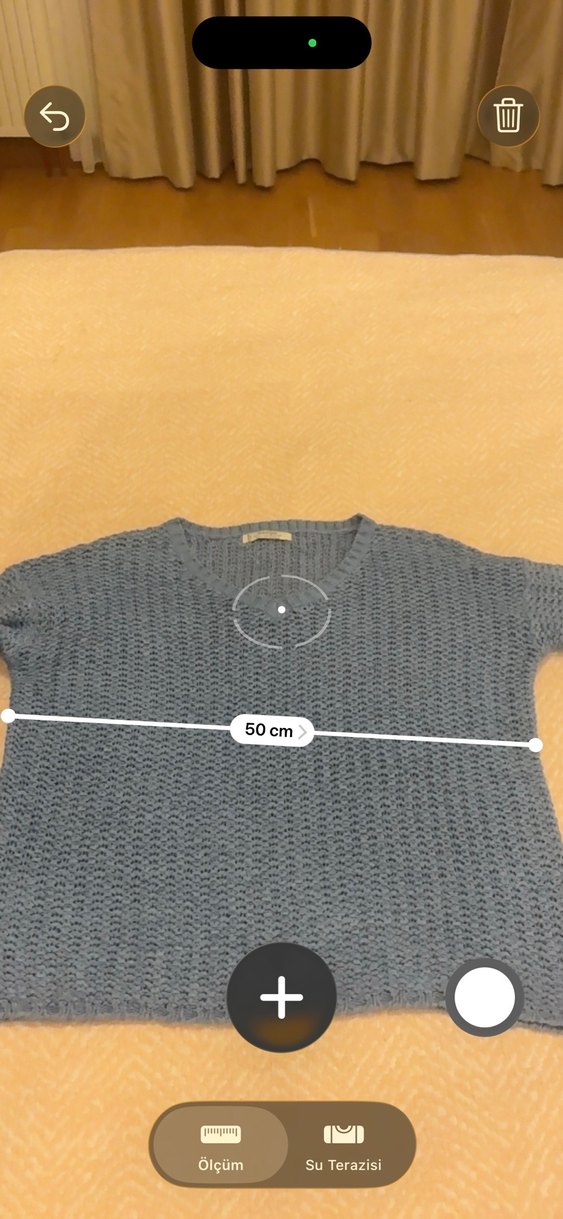 Mavi V Yaka Örgü Kadın Kazak - Görsel 5