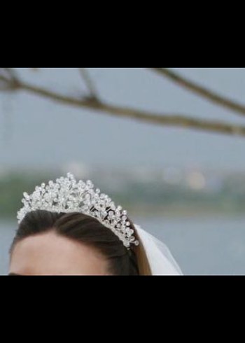 Boncuklu Beyaz Gelin Tacı - Görsel 4