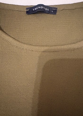 Kadın Haki İnce Uzun Kollu Triko ve etek takım - Görsel 9