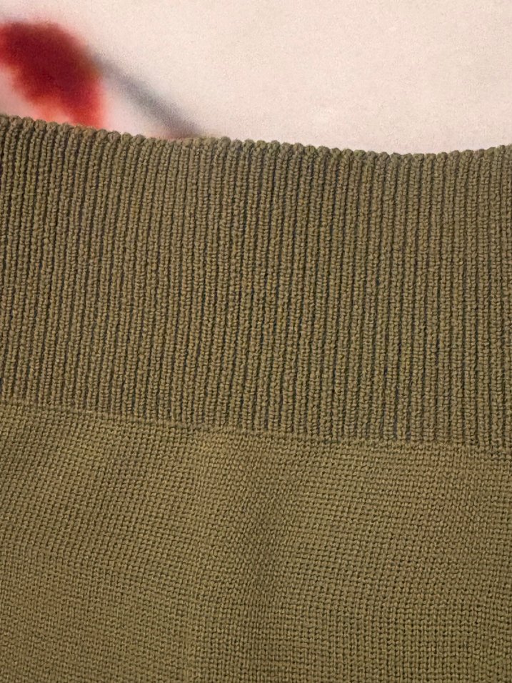 Kadın Haki İnce Uzun Kollu Triko ve etek takım - Görsel 3