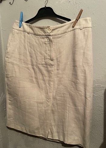Bej Midi  Keten Etek - Görsel 2