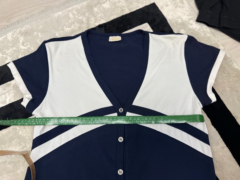 Lacivert V Yaka Emzirme Geceliği - Görsel 5