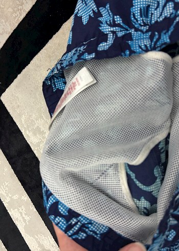 Çocuk Mavi Desenli Relax Şort - Görsel 4