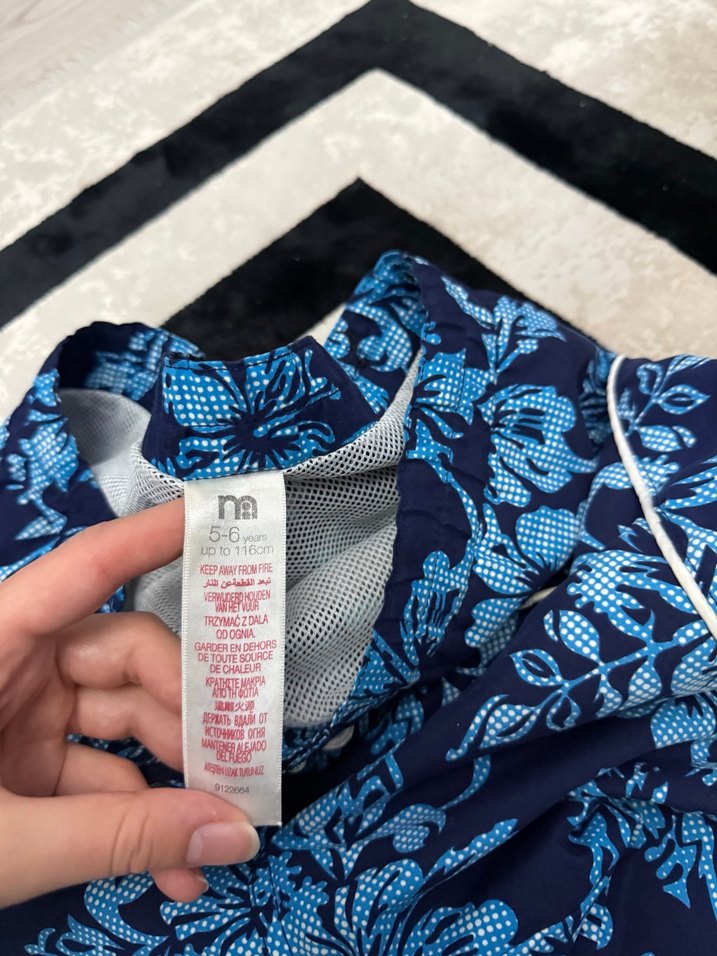 Çocuk Mavi Desenli Relax Şort - Görsel 2