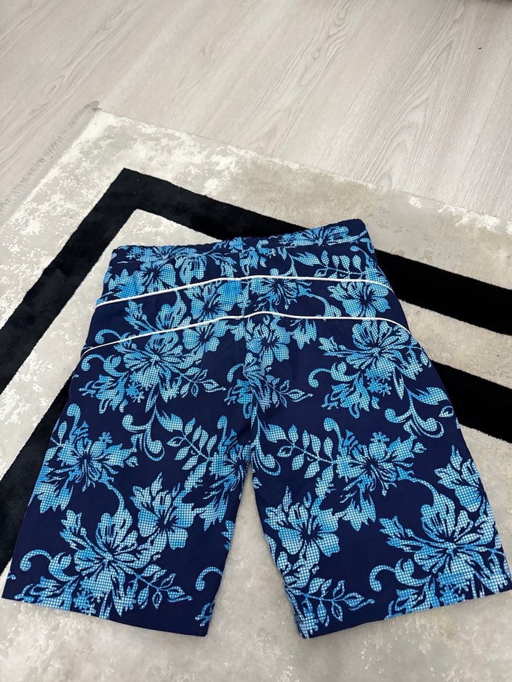 Çocuk Mavi Desenli Relax Şort - Görsel 5