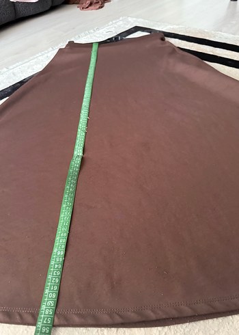 Drapeli Kahverengi Kadın Uzun Etek - Görsel 4