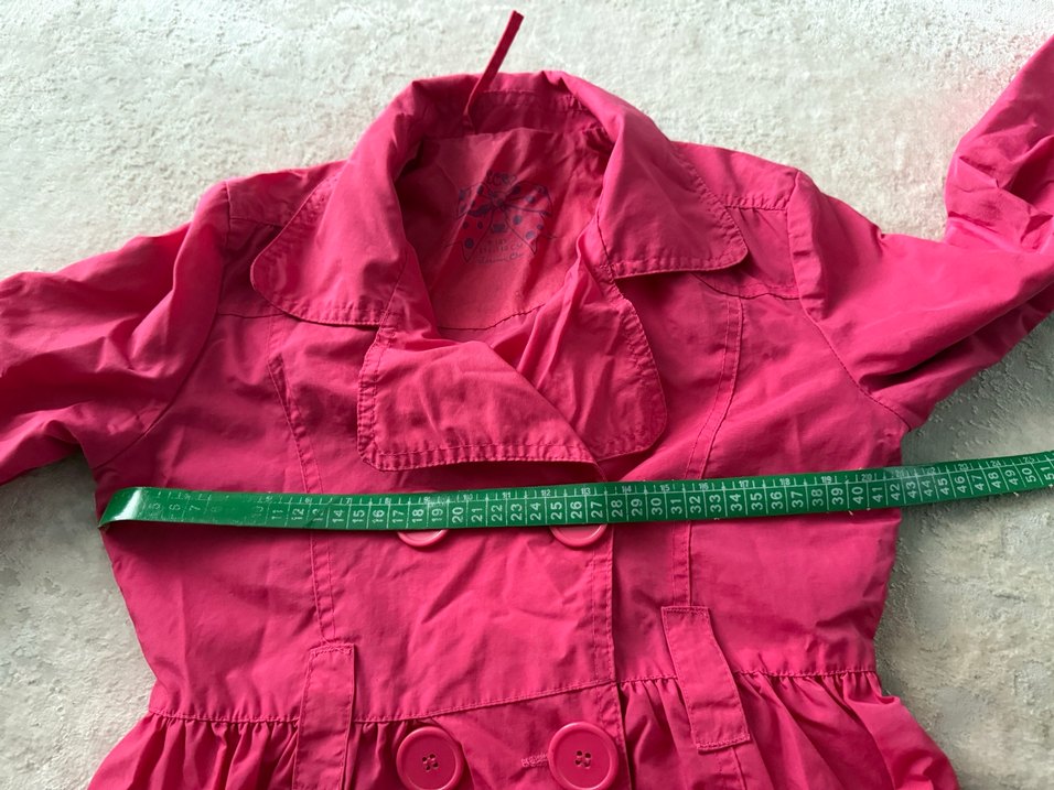 Kız Çocuk Pembe Düğmeli Yağmurluk - Görsel 4