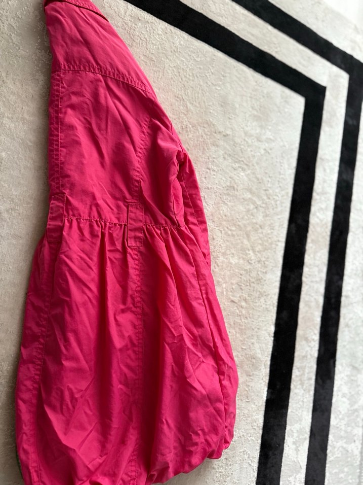 Kız Çocuk Pembe Düğmeli Yağmurluk - Görsel 5