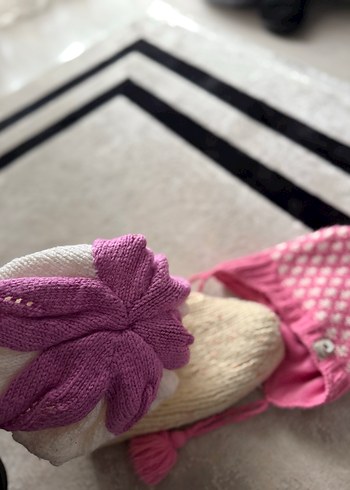 Pembe Ponponlu Örgü Çocuk Bere - Görsel 4