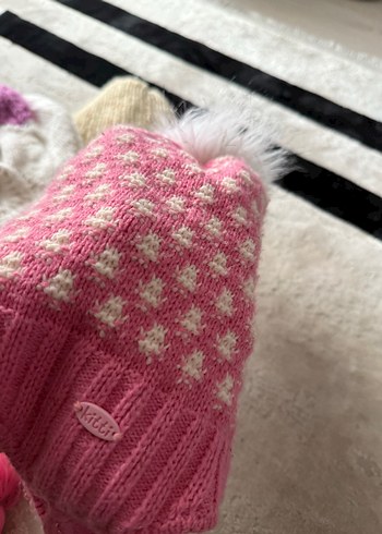 Pembe Ponponlu Örgü Çocuk Bere - Görsel 2