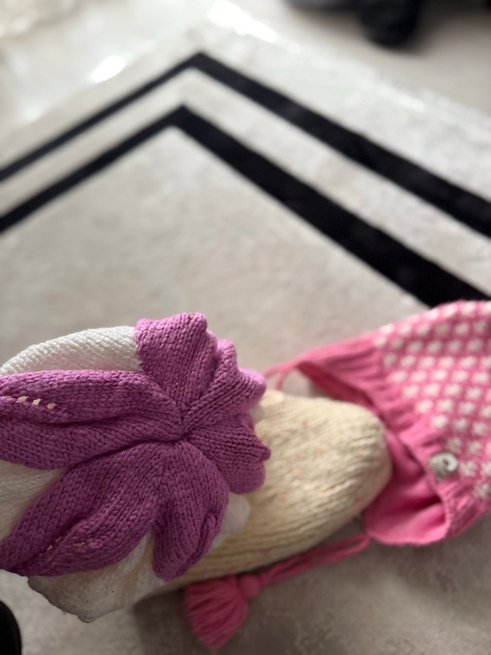 Pembe Ponponlu Örgü Çocuk Bere - Görsel 4