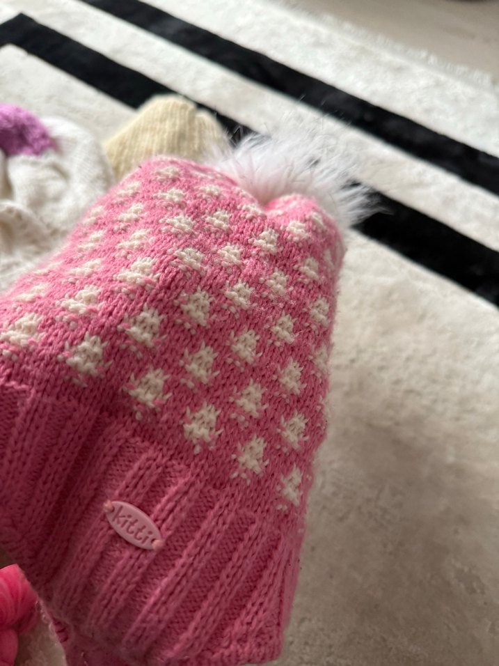 Pembe Ponponlu Örgü Çocuk Bere - Görsel 2