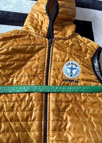 Kapüşonlu Erkek Çocuk Sarı Şişme Yelek - Görsel 2