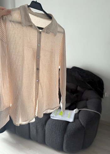 2 Adet Pembe Pamuklu Uzun Kollu Kadın Gömlek - Görsel 4