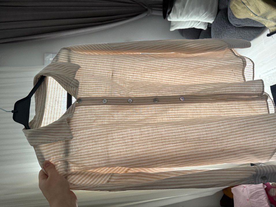 2 Adet Pembe Pamuklu Uzun Kollu Kadın Gömlek - Görsel 5