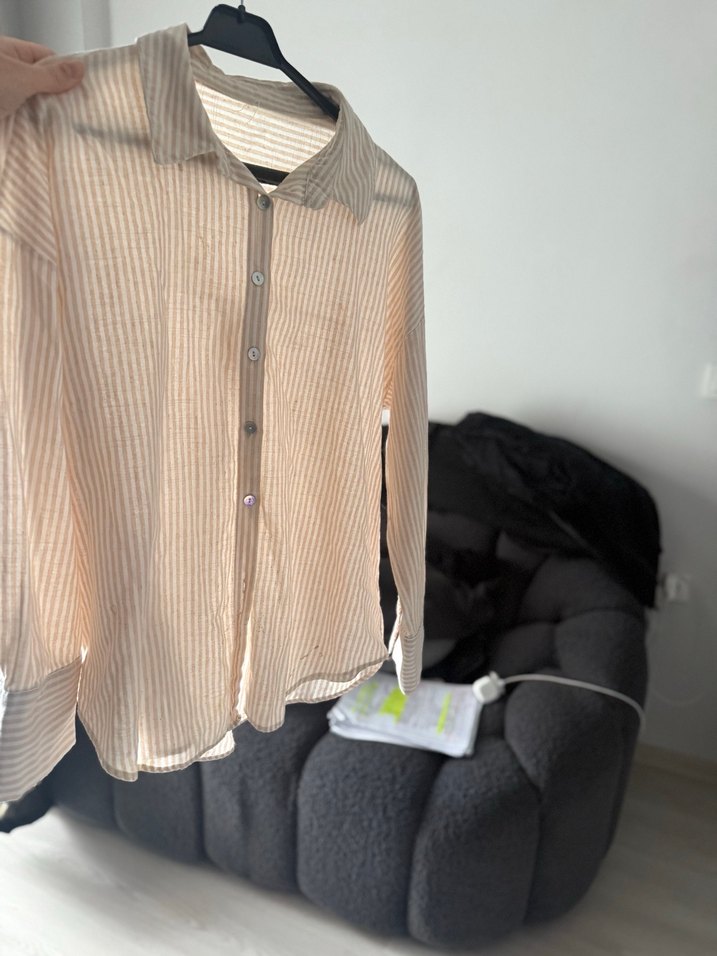 2 Adet Pembe Pamuklu Uzun Kollu Kadın Gömlek - Görsel 4