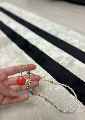 Turkuaz Boncuklu Midi Kadın Kolye - Görsel 4