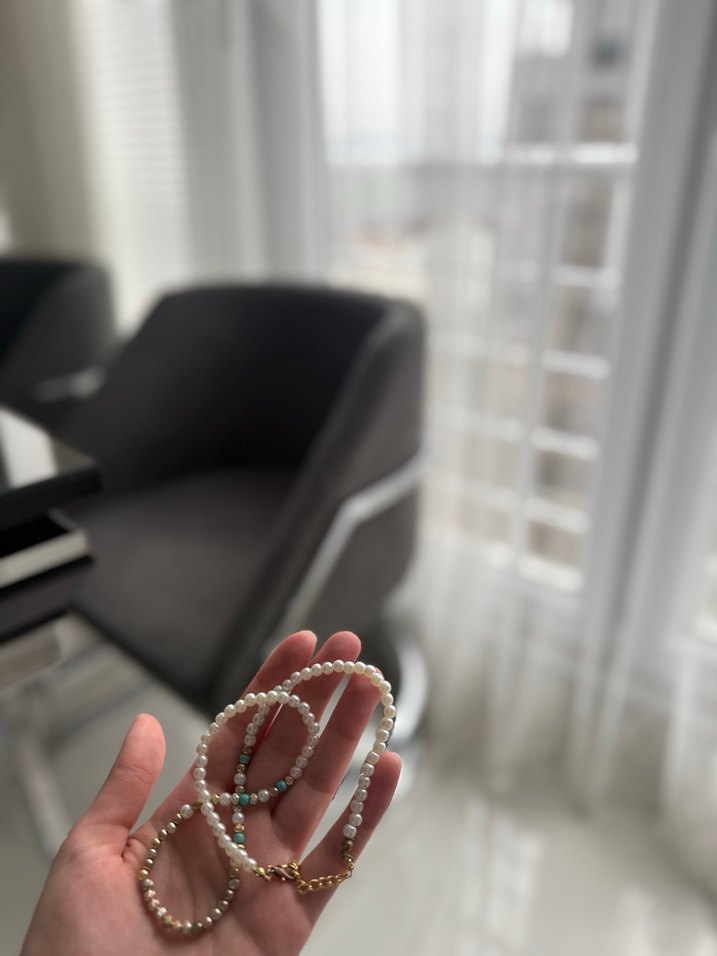 Turkuaz Boncuklu Midi Kadın Kolye - Görsel 3