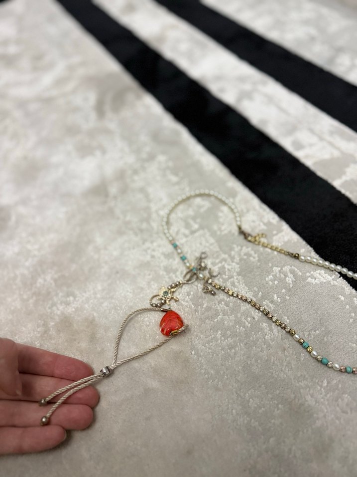 Turkuaz Boncuklu Midi Kadın Kolye - Görsel 5