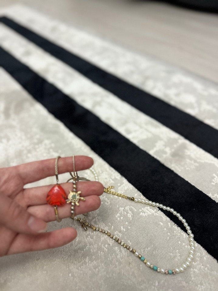 Turkuaz Boncuklu Midi Kadın Kolye - Görsel 4