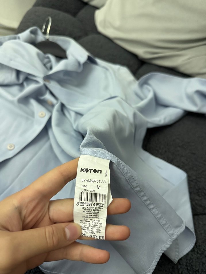 KOTON Essentıal Açık Mavi Klasik Gömlek — görsel 3/4