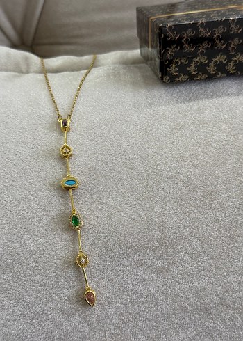 Çelik Y Kolye Gold - Görsel 2