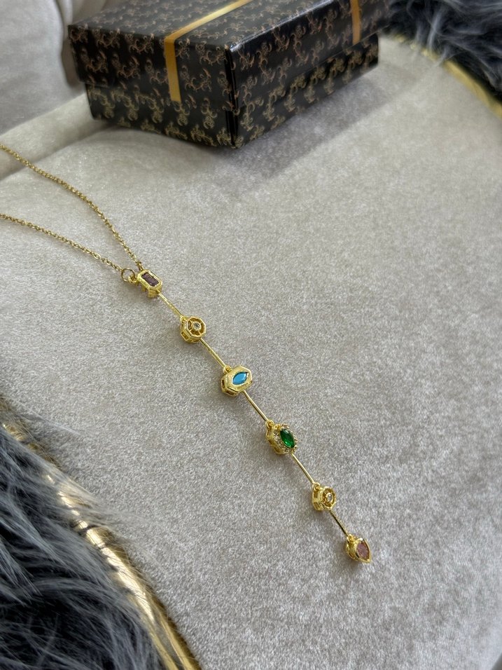 Çelik Y Kolye Gold - Görsel 3