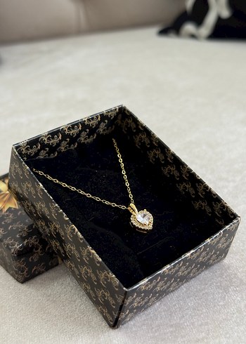 Zirkon Taşlı Kalp Kolye Gold - Görsel 2