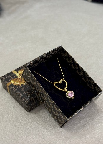 Kalp Çelik Kolye Gold - Görsel 3