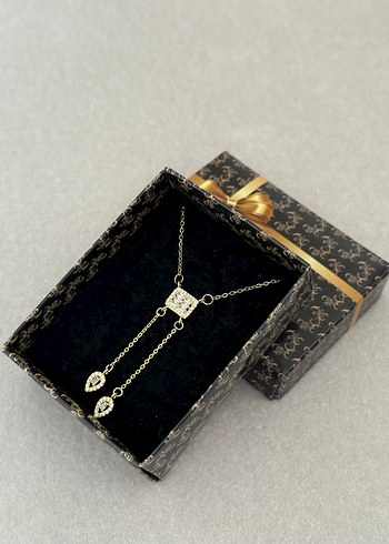 Çelik Y Kolye Gold - Görsel 2