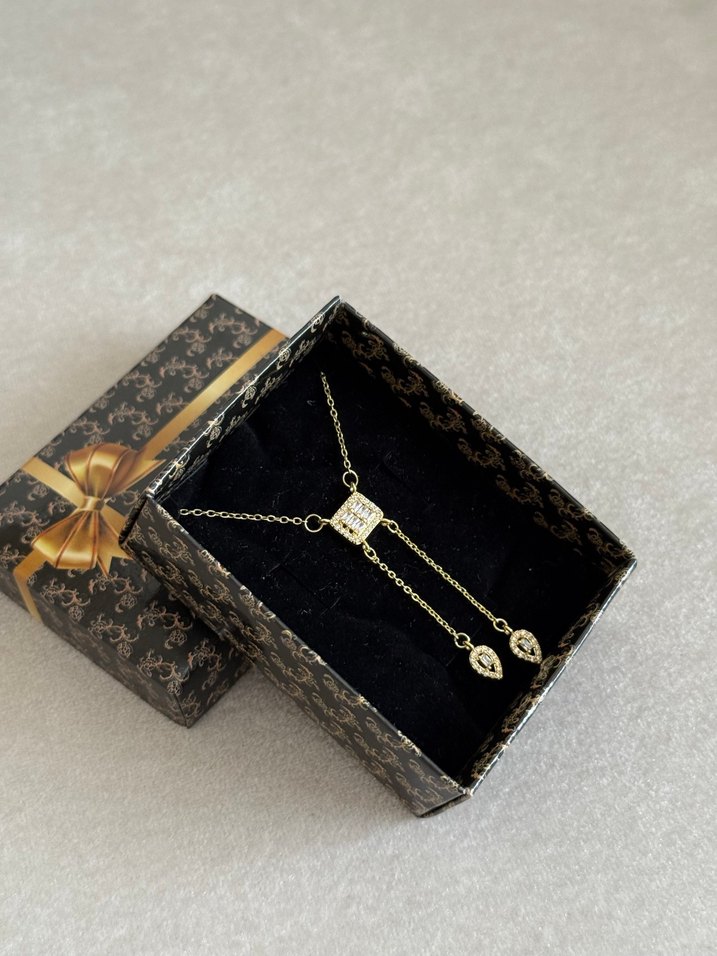 Çelik Y Kolye Gold - Görsel 3